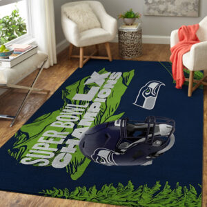 Seattle Seahawks 2025 Super Bowl LX Champions Rectangular Rug - TANTN21039