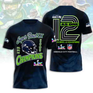 Seattle Seahawks 2025 Super Bowl LX Champions 3D Apparel - HOATT16340