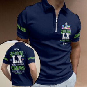 Seattle Seahawks 2025 Super Bowl LX Champions Zip Polo Shirt - HOATT16280