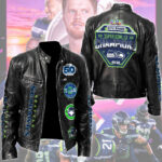 Seattle Seahawks 2025 Super Bowl LX Champions Motorcycle Leather Jacket – TMTHU3876
