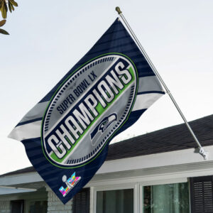 Seattle Seahawks Super Bowl LX Champions 3D Double-side House Flag - MAITM14875