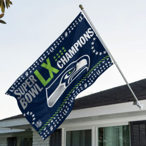 Seattle Seahawks Super Bowl LX Champions 3D Double-side House Flag - MAITM14765