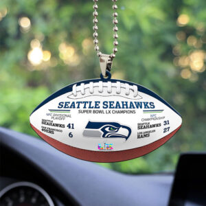 Seattle Seahawks Super Bowl LX Champions Custom shape 2-sided Acrylic Car Ornament - MAITM14872