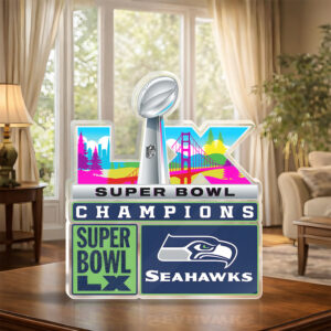 Seattle Seahawks Super Bowl LX Champions Custom Shape Acrylic Plaque - MAITM14822