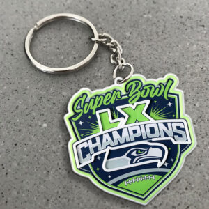 Seattle Seahawks Super Bowl LX Champions Custom Shape 1-sided Keychain - MAITM14831