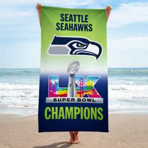 Seattle Seahawks Super Bowl LX Champions Rectangle Beach Towel - MAITM14772