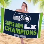 Seattle Seahawks Super Bowl LX Champions Rectangle Beach Towel – MAITM14787