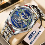 Seattle Seahawks 2025 NFC Champions Alloy Luxury Quartz Watch – TMTHU3731