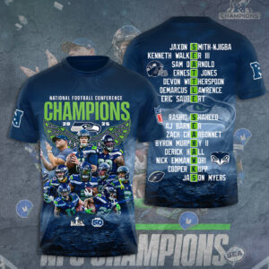 Seattle Seahawks 2025 NFC Champions 3D Apparel - GNE4935