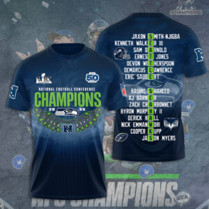 Seattle Seahawks 2025 NFC Champions 3D Apparel - GNE4936