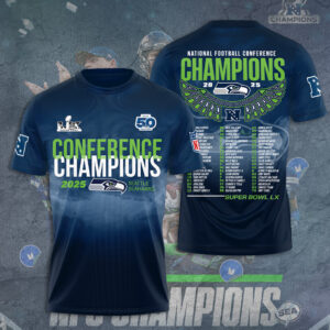 Seattle Seahawks 2025 NFC Champions 3D Apparel - GNE4937
