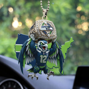 Seattle Seahawks 2025 Super Bowl LX Champions Custom shape 2-sided Acrylic Car Ornament - TMTHU3925