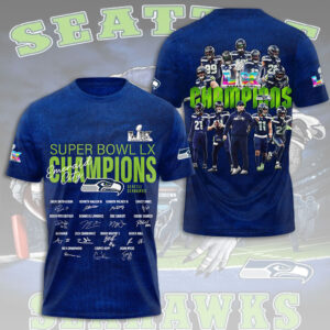 Seattle Seahawks 2025 Super Bowl LX Champions 3D Apparel - TMTHU3904