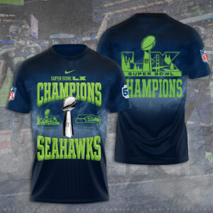 Seattle Seahawks 2025 Super Bowl LX Champions 3D Apparel - GNE5003