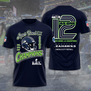 Seattle Seahawks 2025 Super Bowl LX Champions 3D Apparel - GNE5044
