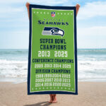 Seattle Seahawks 2025 Super Bowl LX Champions Rectangle Beach Towel – TMTHU3930