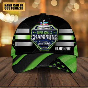 Personalized Seattle Seahawks 2025 Super Bowl LX Champions Classic Cap - TMTHU3967