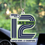 Seattle Seahawks 2025 Super Bowl LX Champions Custom shape 2-sided Acrylic Car Ornament – GNE5047