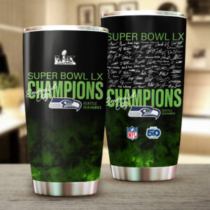 Seattle Seahawks 2025 Super Bowl LX Champions Tumbler Cup - GNE5029