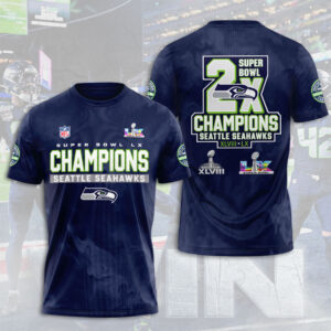 Seattle Seahawks 2025 Super Bowl LX Champions 3D Apparel - TANTN21023