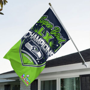 Seattle Seahawks Super Bowl LX Champions 3D Double-side House Flag - MAITM14851