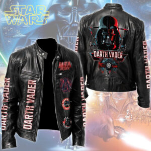 Star Wars x Darth Vader Motorcycle Leather Jacket - TMTHU3954