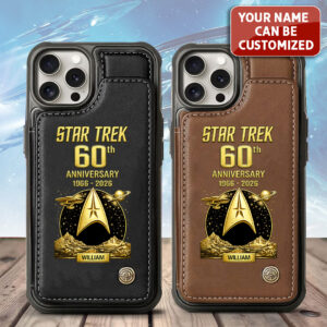 Personalized Star Trek 60th Anniversary Leather Wallet Phone Case - VANDH4009