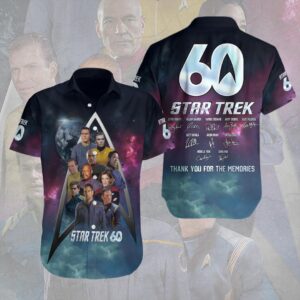Star Trek 60th Anniversary Short Sleeve Button-Down Shirt – HOATT16373