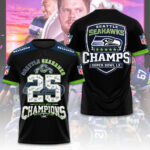 Seattle Seahawks 2025 Super Bowl LX Champions 3D Apparel – TMTHU3875