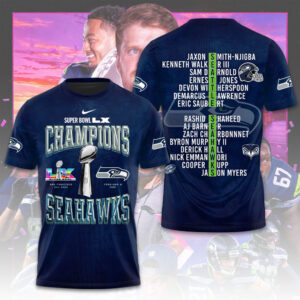 Seattle Seahawks 2025 Super Bowl LX Champions 3D Apparel - TMTHU3882