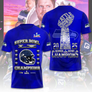 Seattle Seahawks 2025 Super Bowl LX Champions 3D Apparel - TMTHU3885
