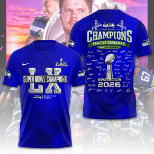 Seattle Seahawks 2025 Super Bowl LX Champions 3D Apparel - TMTHU3886