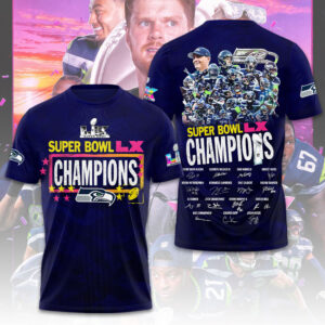Seattle Seahawks 2025 Super Bowl LX Champions 3D Apparel - TMTHU3903