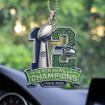 Seattle Seahawks 2025 Super Bowl LX Champions Custom shape 2-sided Acrylic Car Ornament – TANTN21061