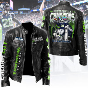 Seattle Seahawks 2025 Super Bowl LX Champions Motorcycle Leather Jacket - TANTN21081