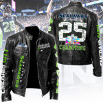 Seattle Seahawks 2025 Super Bowl LX Champions Motorcycle Leather Jacket – TANTN21082