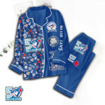 Toronto Blue Jays 50th Anniversary Satin Pajama Set with Piping – GNE4931