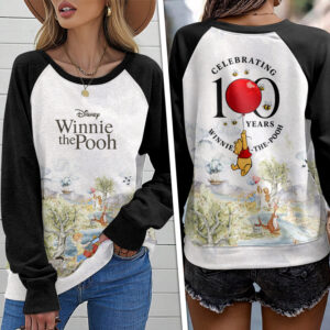 Winnie-the-Pooh 100th Anniversary Round Neck Raglan Sleeve Sweatshirt – GNE4954