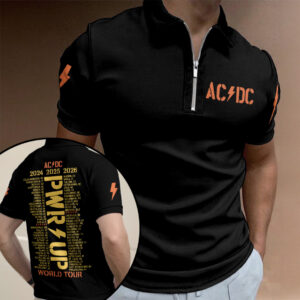 AC/DC World Tour 2026 Zip Polo Shirt - TANTN21349