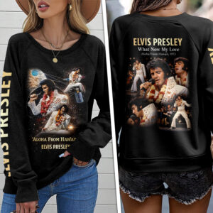 Elvis Presley Round Neck Raglan Sleeve Sweatshirt – GNE5603