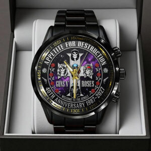 Guns N’ Roses 40th Anniversary Black Stainless Steel Watch - TANTN21629