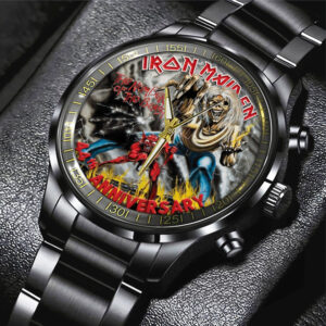 Iron Maiden The Number Of The Beast 44th Anniversary Black Stainless Steel Watch - TMTHU4578
