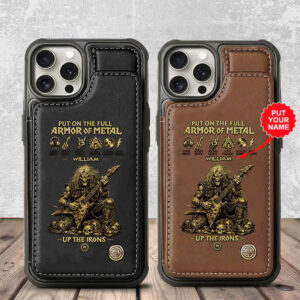 Personalized Iron Maiden Leather Wallet Phone Case - VANDH5081