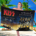 KISS Destroyer 50th Anniversary 2026 Rectangle Beach Towel – TMTHU4476