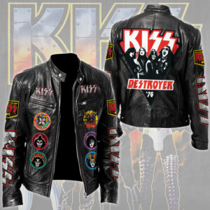 KISS Motorcycle Leather Jacket - TMTHU4699