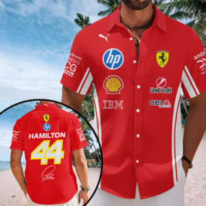 Lewis Hamilton x Scuderia Ferrari Short Sleeve Button-Down Shirt – MAITM14945