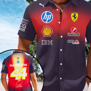 Lewis Hamilton x Scuderia Ferrari Short Sleeve Button-Down Shirt – MAITM15143