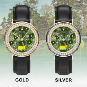 Masters Tournament x Rolex Black Stitched Leather Watch - MAITM15104