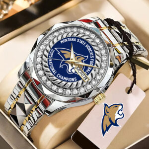 Montana State Bobcats Football 2025 National Champions Alloy Luxury Quartz Watch - MAITM14961