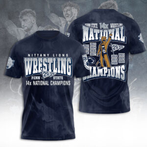 Penn State Nittany Lions Wrestling 2026 National Champions 3D Apparel - TANTN21936